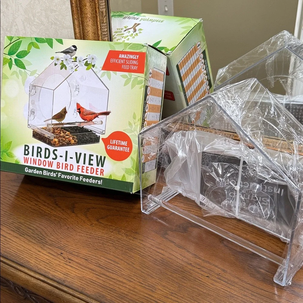 Window Bird Feeder by Nature Anywhere with Sliding Tray. Clear.